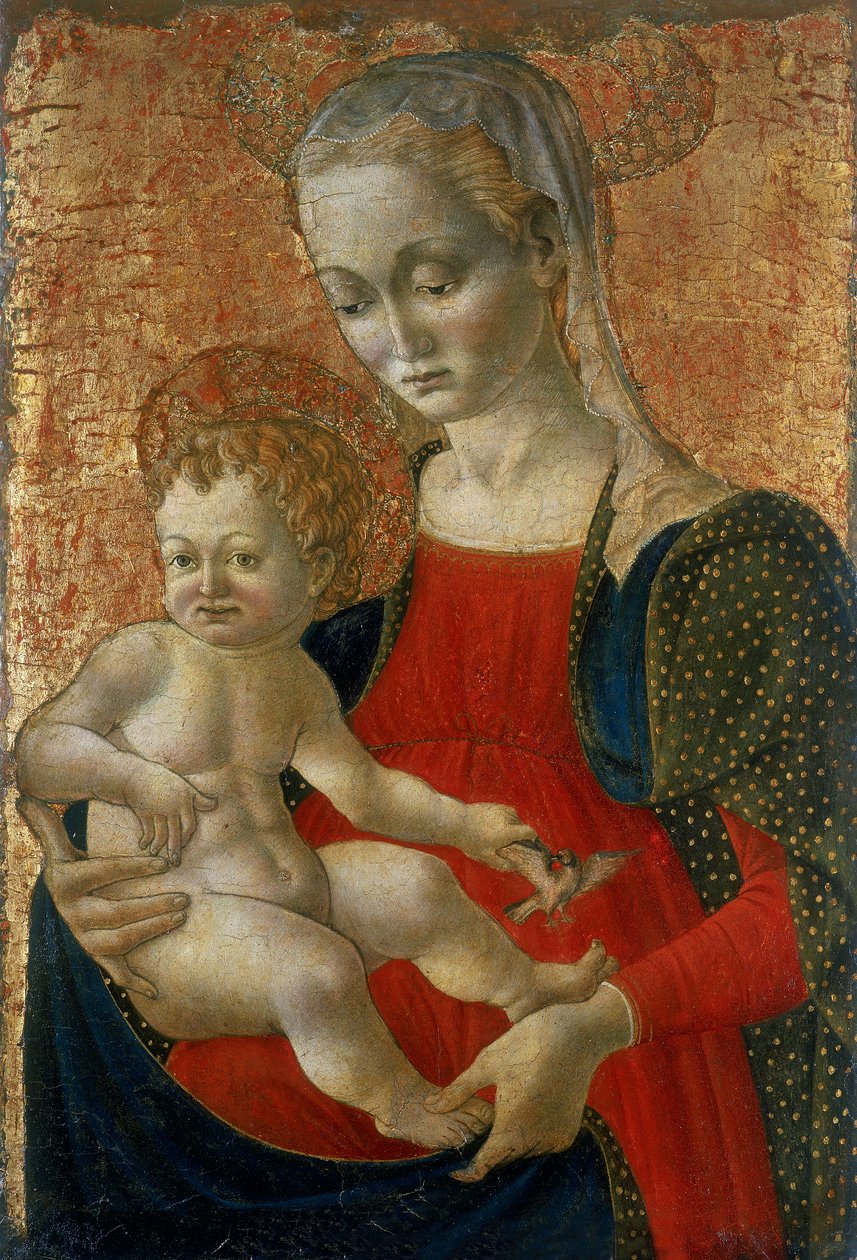 Madonna s dítětem, cca 1440-1460 (tempera na dřevě) od Master of Pratovecchio attr.to Master of Pratovecchio attr.to