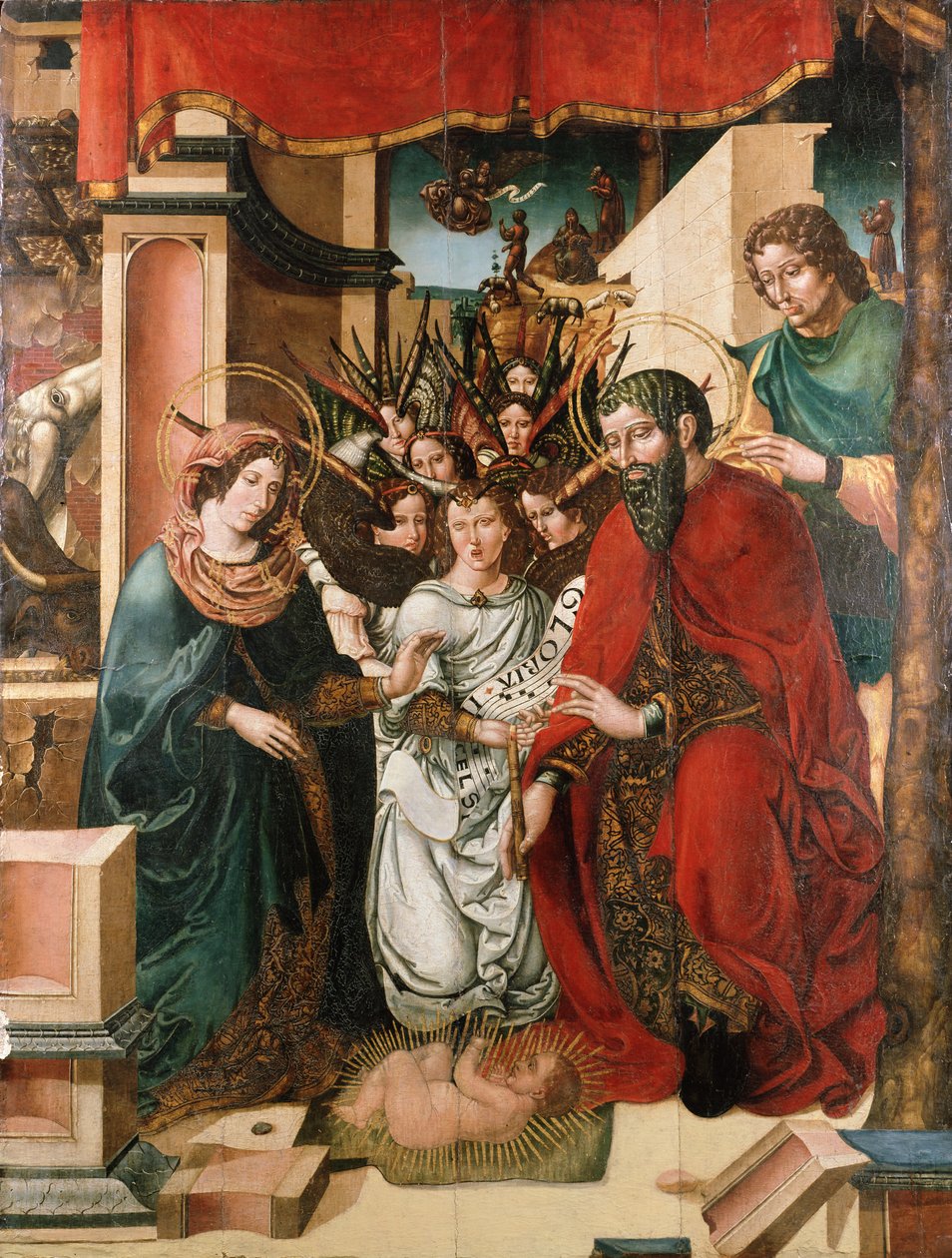 Klanění andělů, 16. století od Master of Sigena