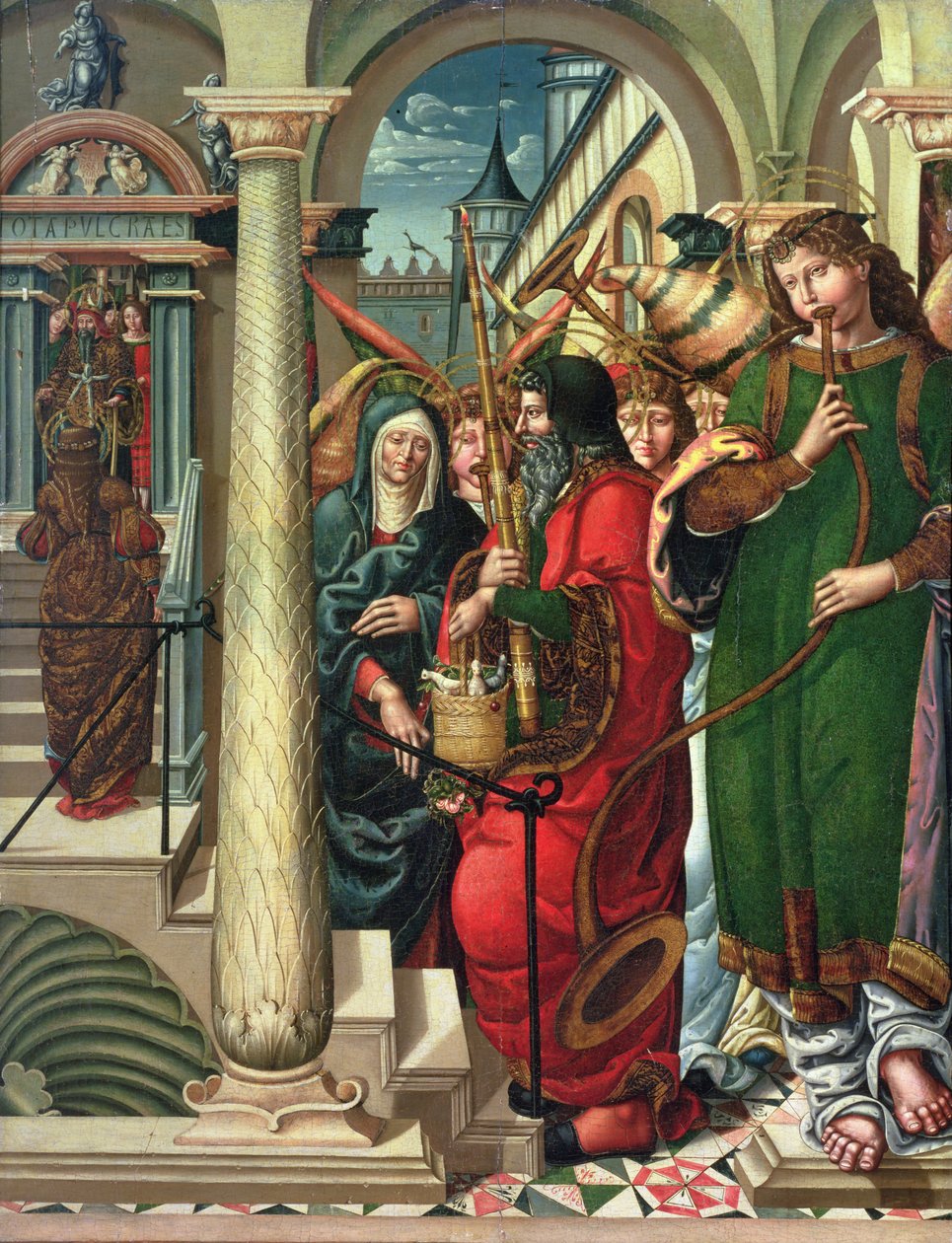 Uvedení Panny Marie v chrámu, 1519 (panel) od Master of Sigena