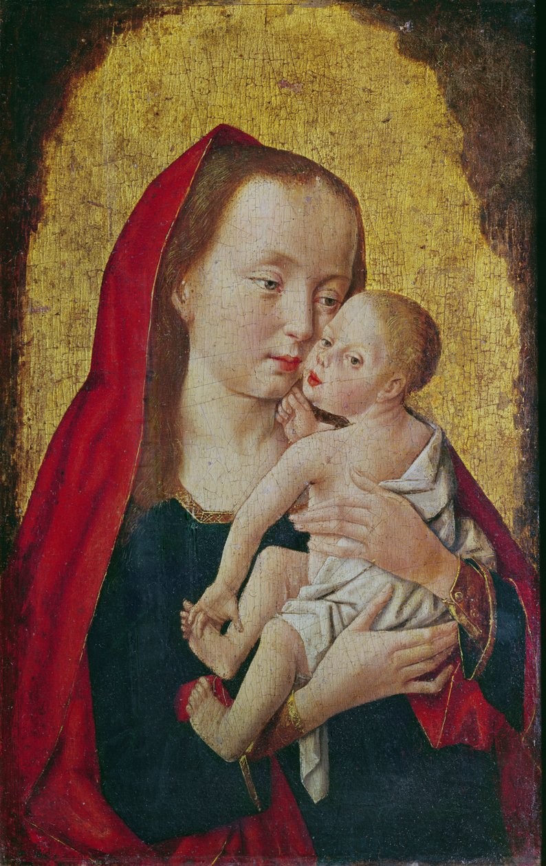 Panna a dítě, kolem 1500 od Master of St. Giles