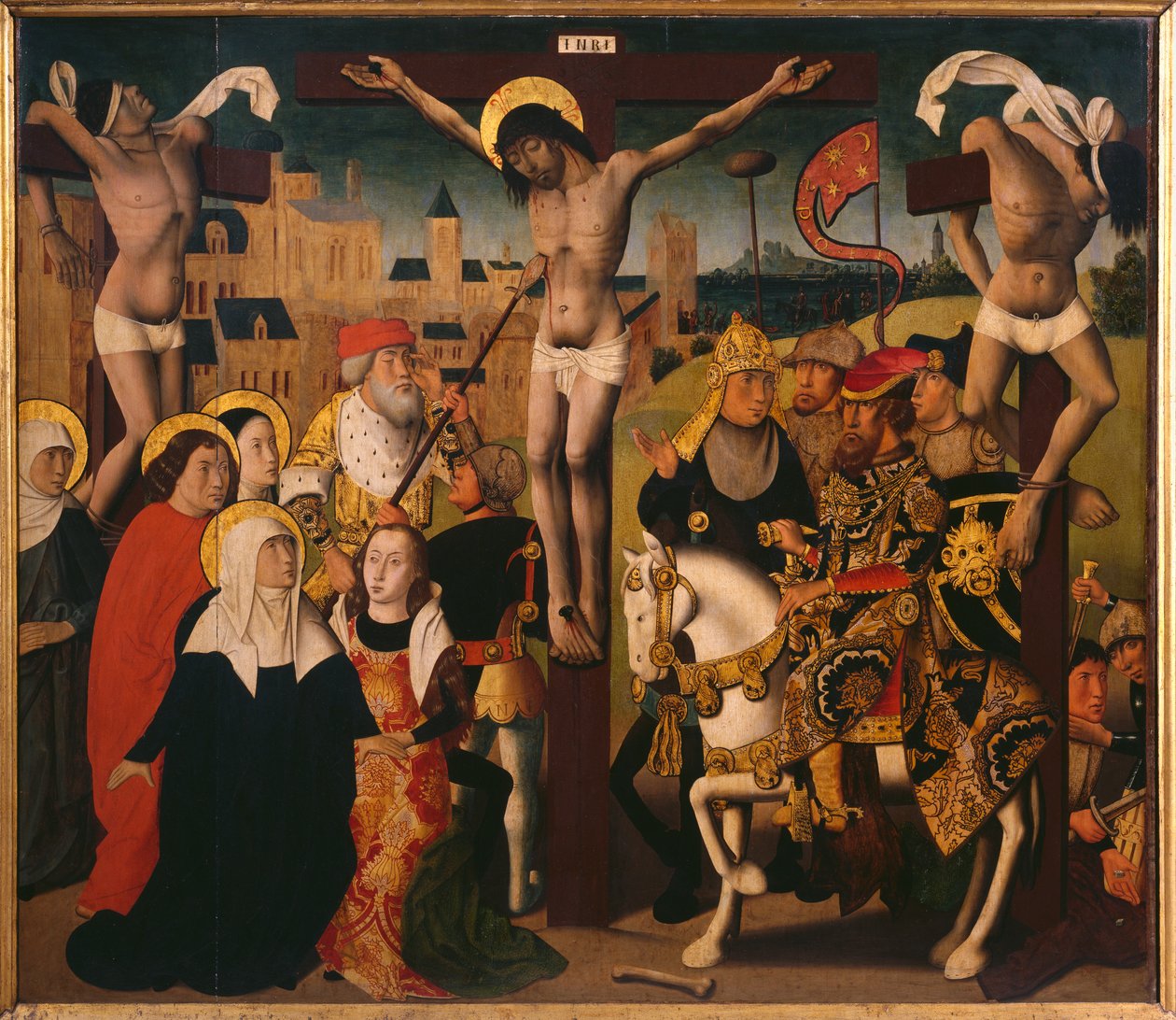 Passion Triptych, Ukřižování, centrální panel (viz také 345856, 345857, 345858) od Master of St. Godelieve Legend