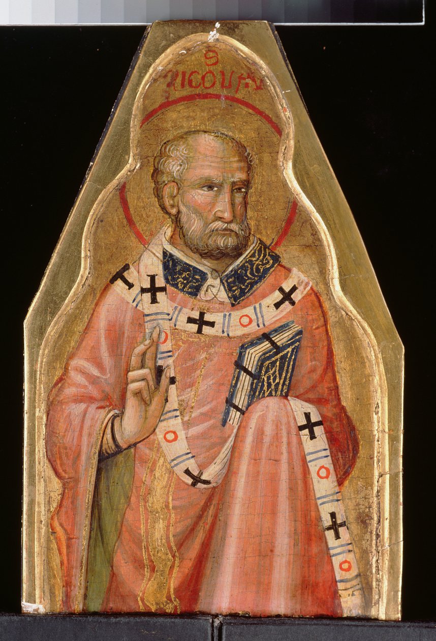 Mikuláš (olej na zlatém podkladu) (viz také 215326 a 215327) od Master of Teplice
