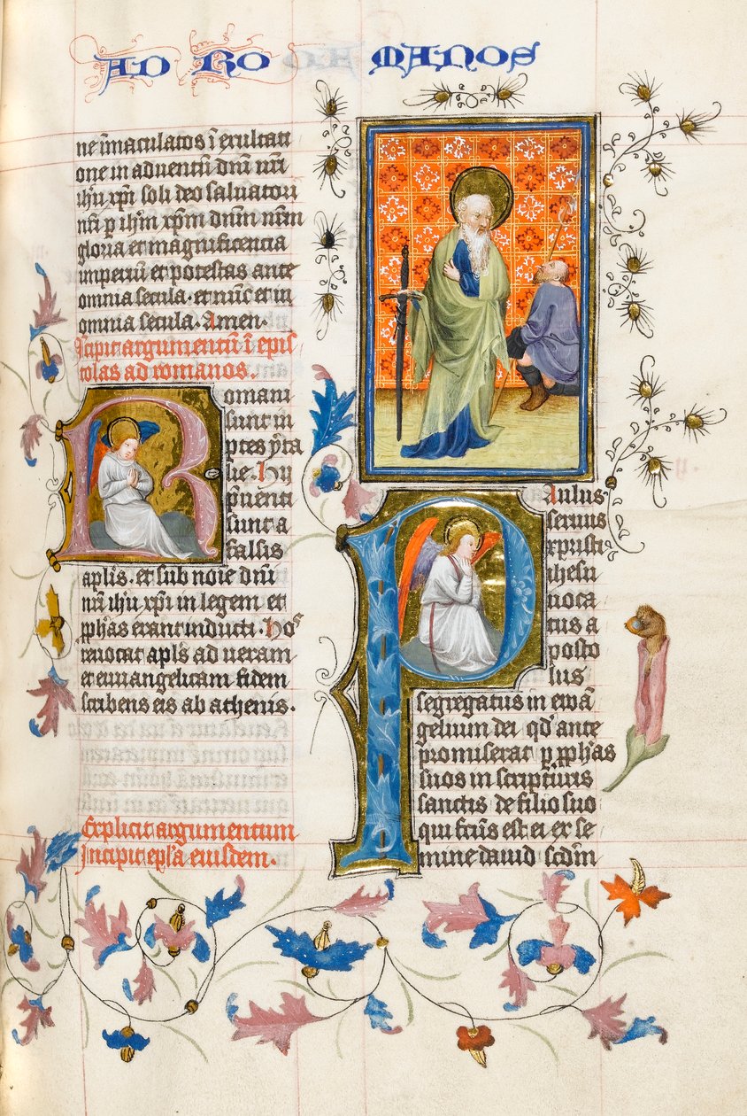 MS 289.III f.259r Svatý Pavel s mečem hledí na klečícího posla s kopím. od Master of Zweder van Culemborg