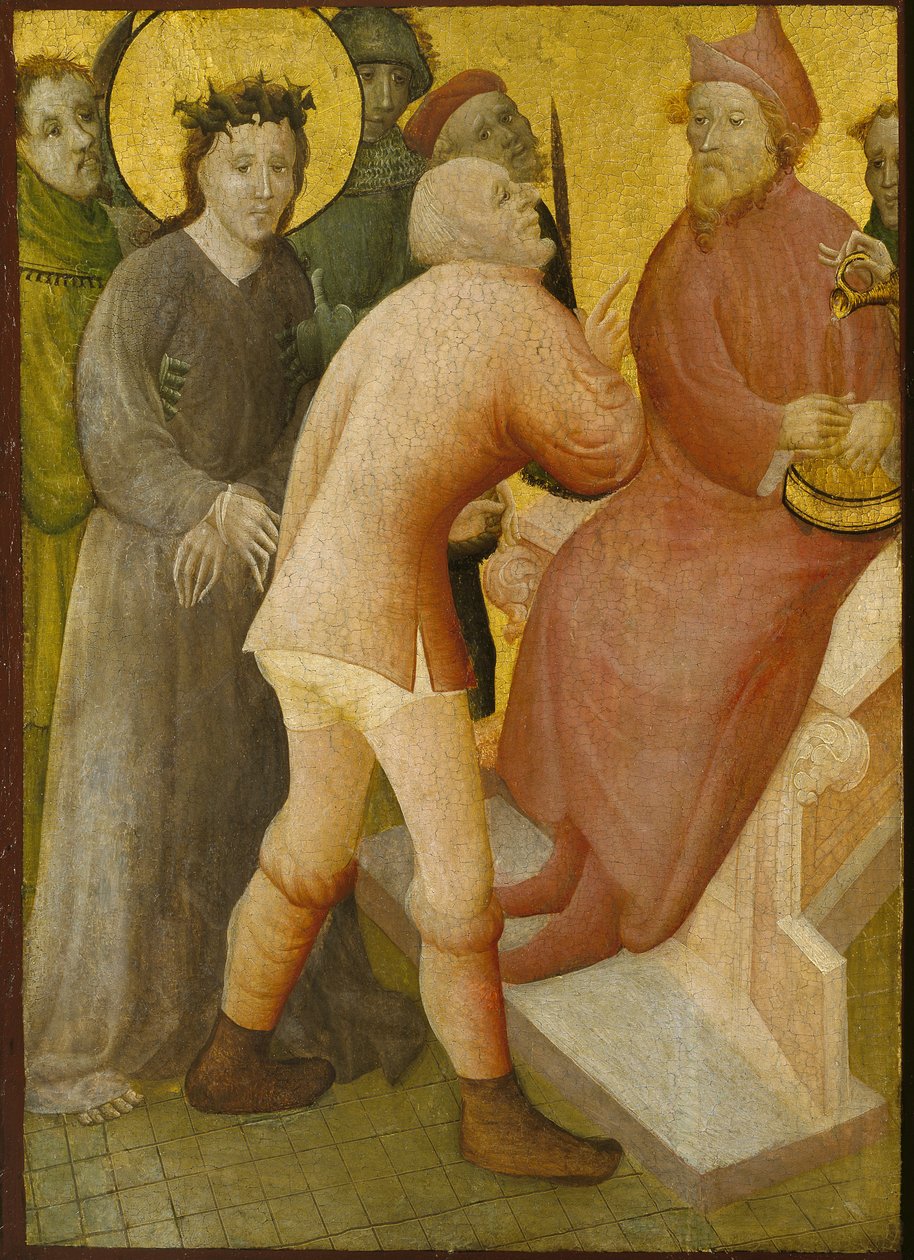 Kristus před Pilátem (tempera a zlacení na desce) od Master of the Bielefeld Altar