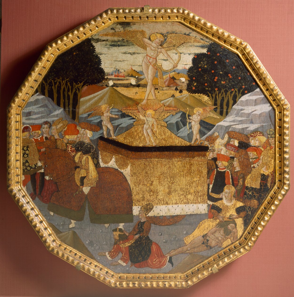 Porodní tác: Triumf lásky, cca 1450 (tempera na panelu) od Master of the Cassoni