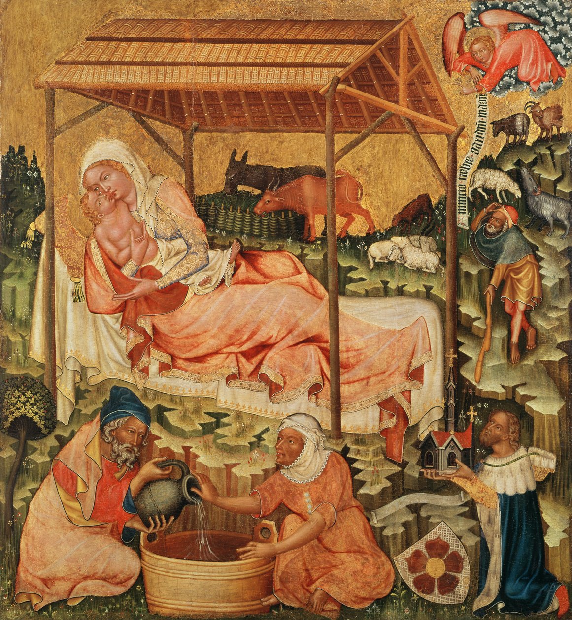 Nativity, cca 1350 (tempera na dřevě) od Master of the Cycle of Vyssi Brod