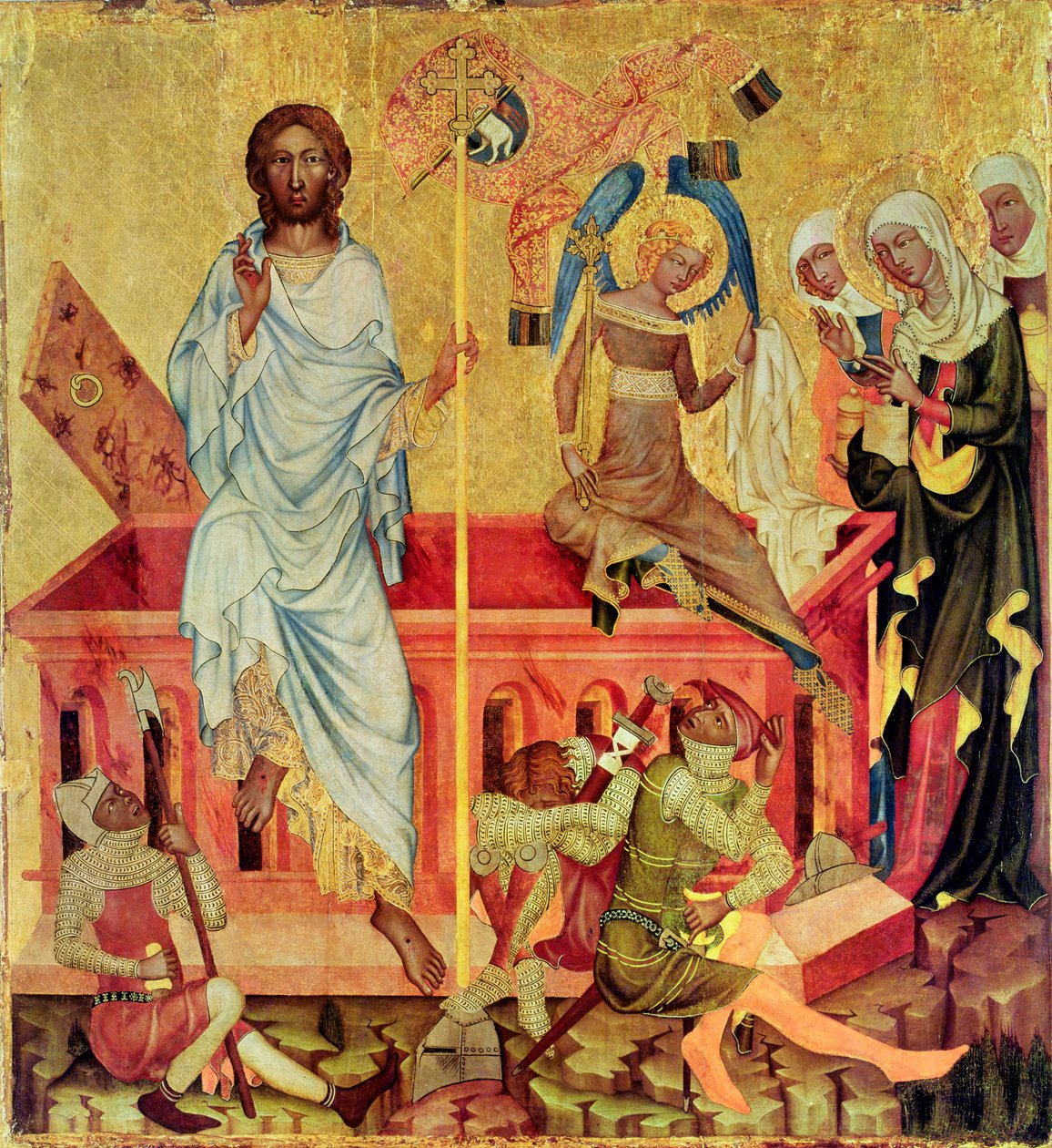 Vzkříšení Krista, cca 1350 (tempera na panelu) od Master of the Cycle of Vyssi Brod