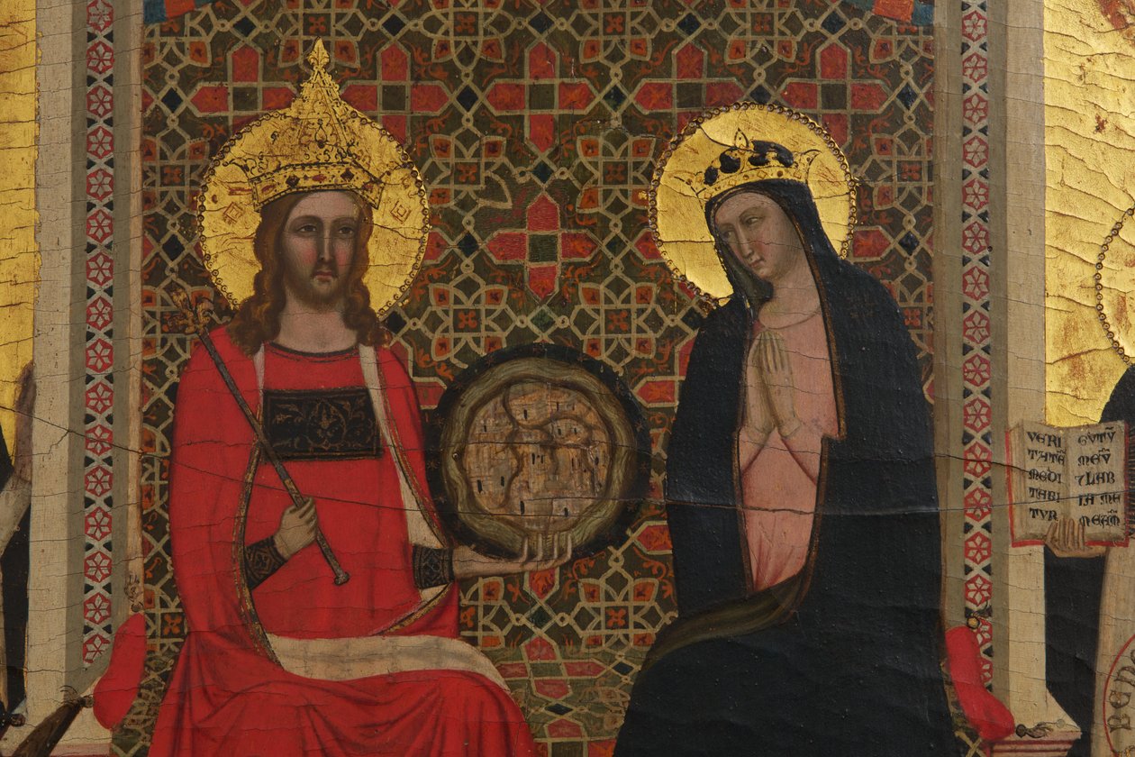 Detail Panny Marie, Krista a 17 svatých od Master of the Dominican Effigies