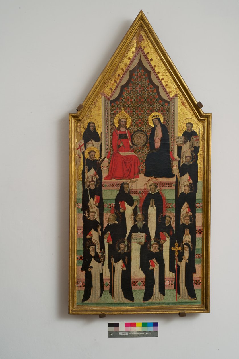 Panna, Kristus a 17 svatých (tempera na panelu) od Master of the Dominican Effigies