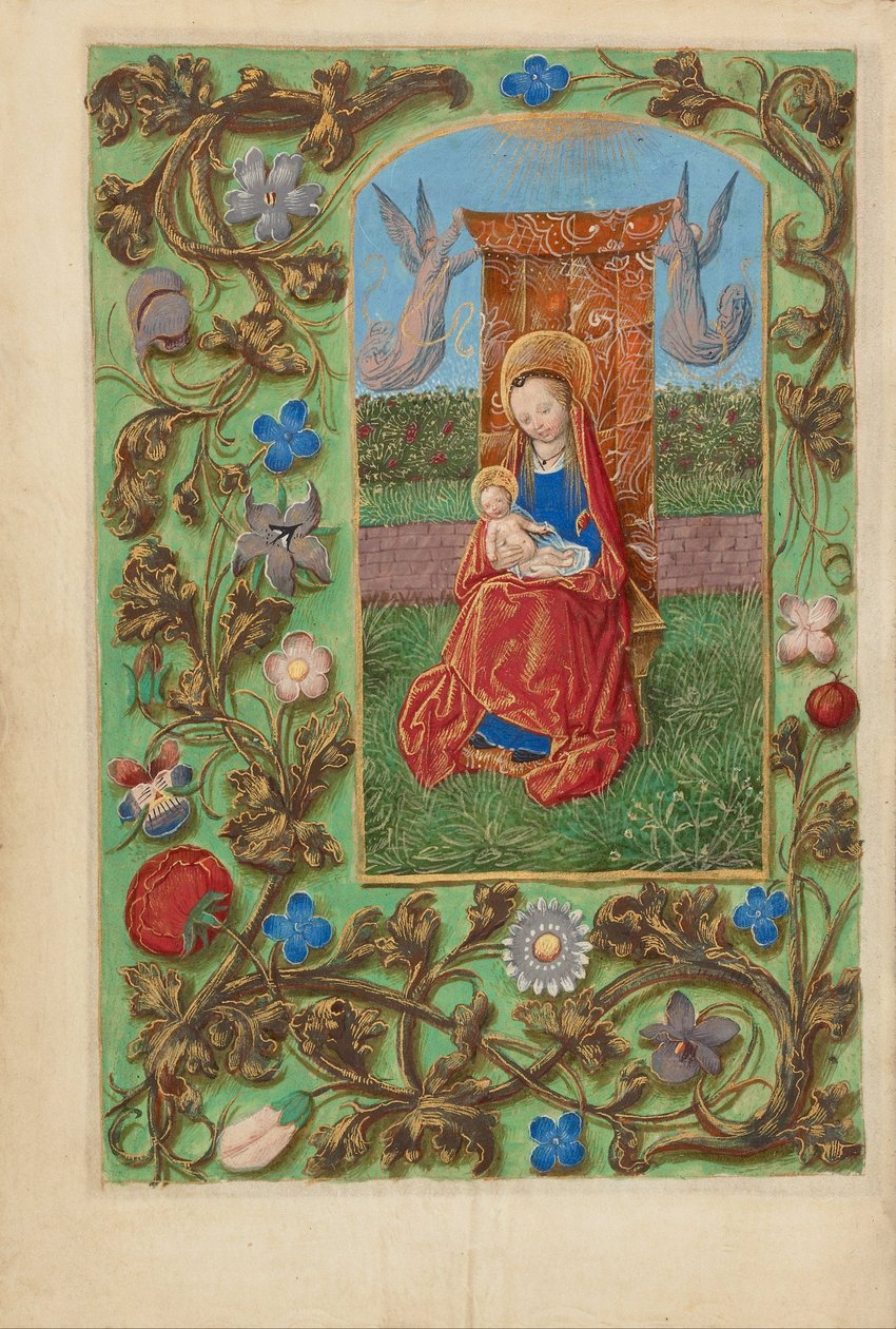 Panna a dítě na trůn od Master of the Dresden Prayer Book