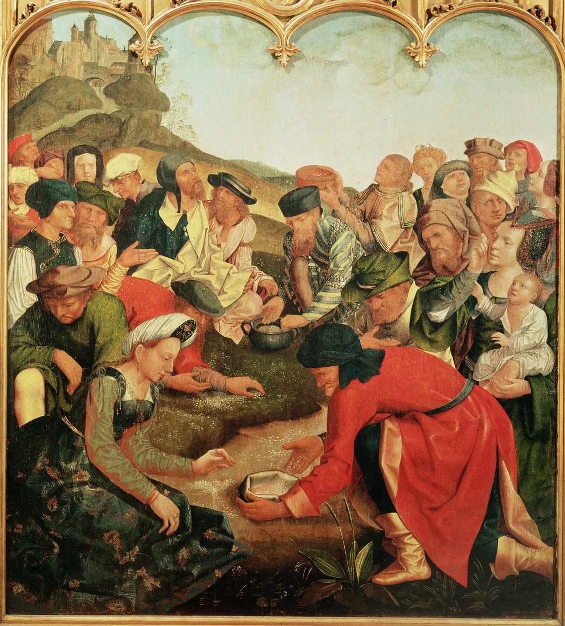 Shromáždění Manny v poušti od Master of the Evora Altarpiece