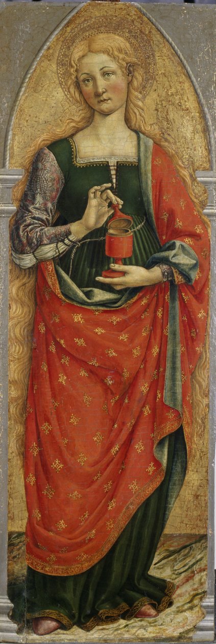 Sv. Máří Magdalena, kolem 1480 (tempera na topolovém dřevě) od Master of the Gardner Annunciation Master of the Gardner Annunciation