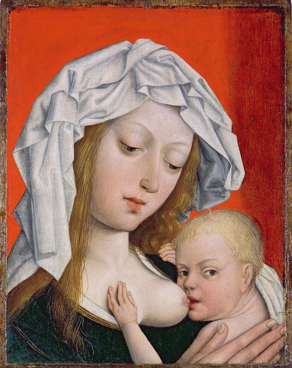 Madonna Kojící Krista Dítě, konec 15. století (tempera na dřevě) od Master of the Legend of the Magdalen