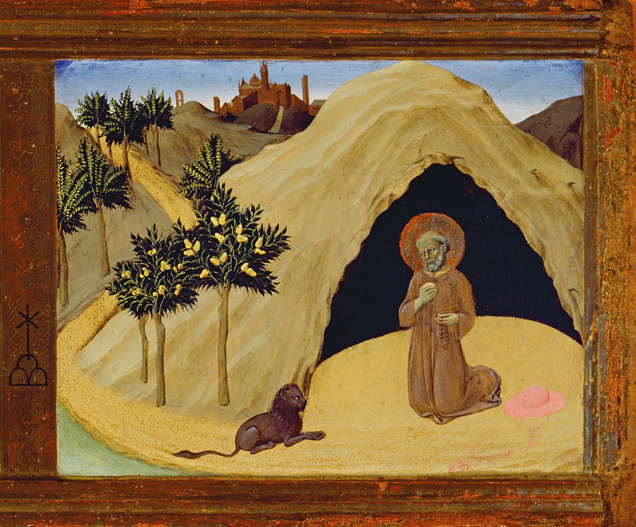 Svatý Jeroným se lvem, 1436 tempera na desce detail 741548 od Master of the Osservanza