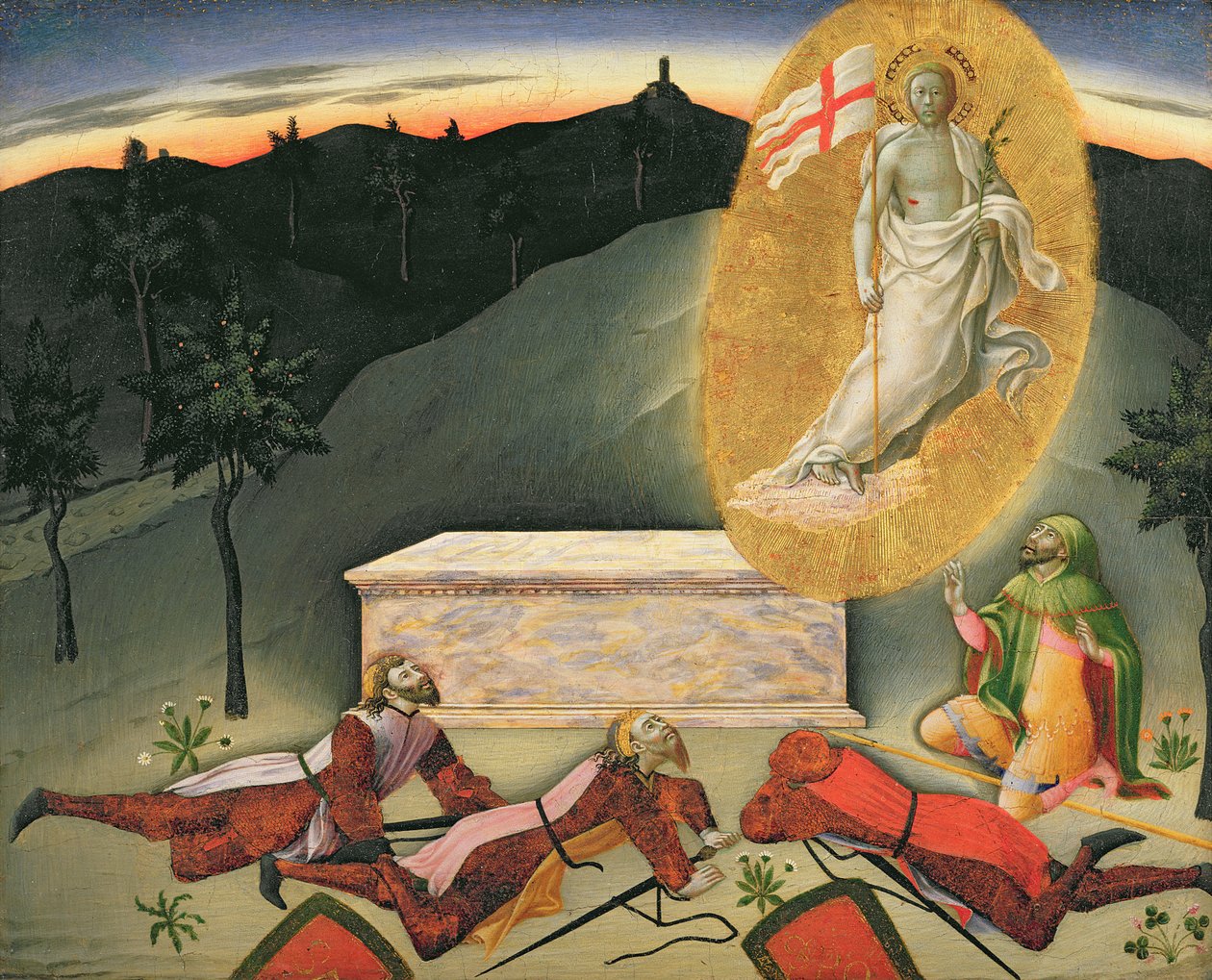 Vzkříšení, 15. století (tempera na panelu) od Master of the Osservanza