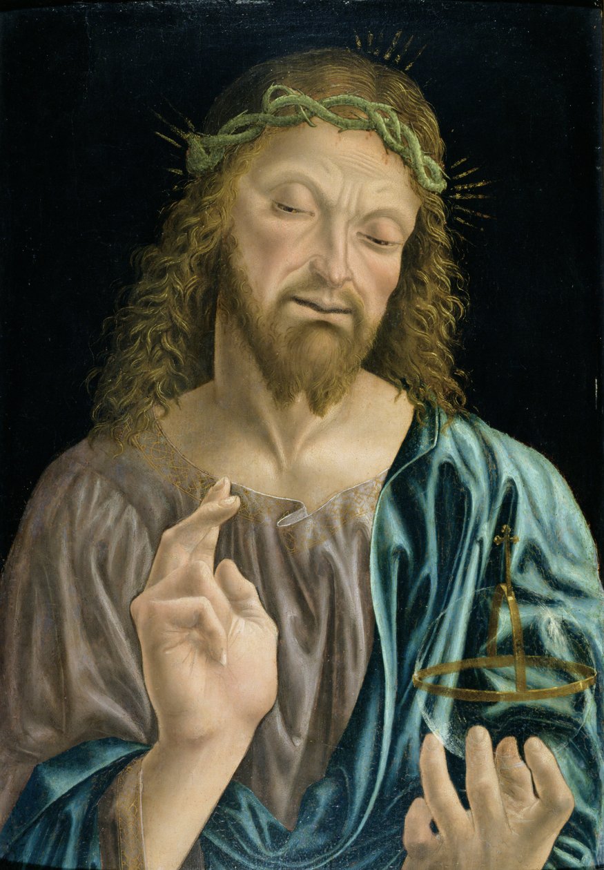 Kristus Spasitel Mundi, kolem 1490-94 (tempera na panelu) od Master of the Pala Sforzesca