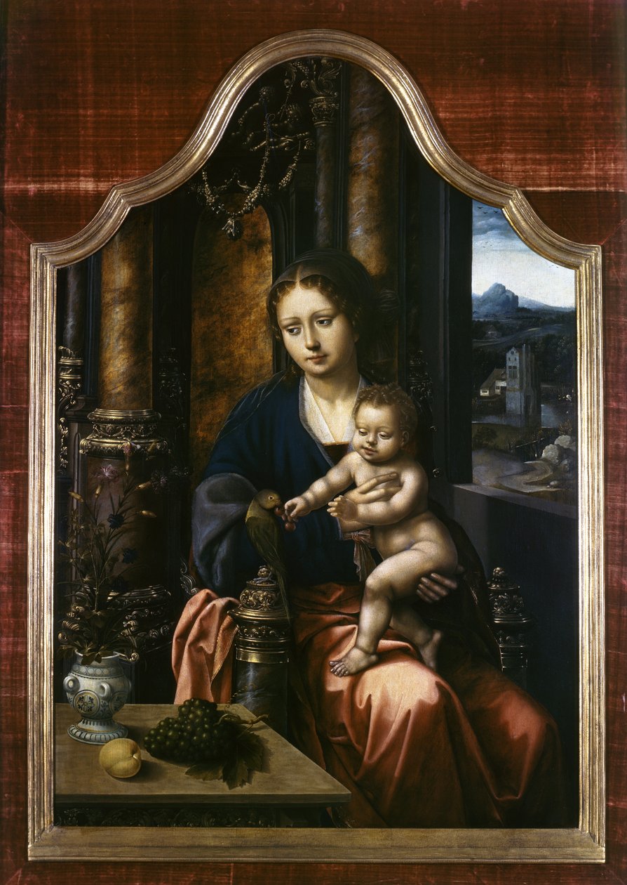 Madona s dítětem, kolem 1520-30 od Master of the Parrot