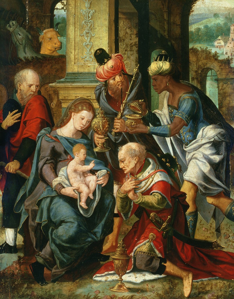 Klanění tří králů, 1530 od Master of the Prodigal Son