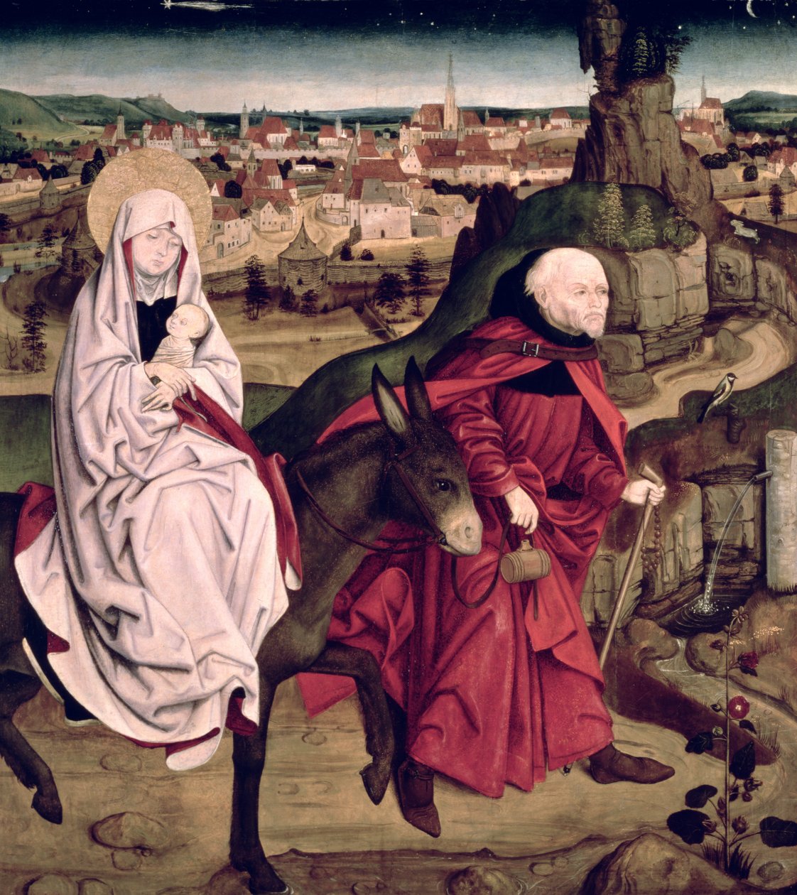 Schottenův oltářní obraz zobrazující Útěk do Egypta, 1475 od Master of the Schotten Altar