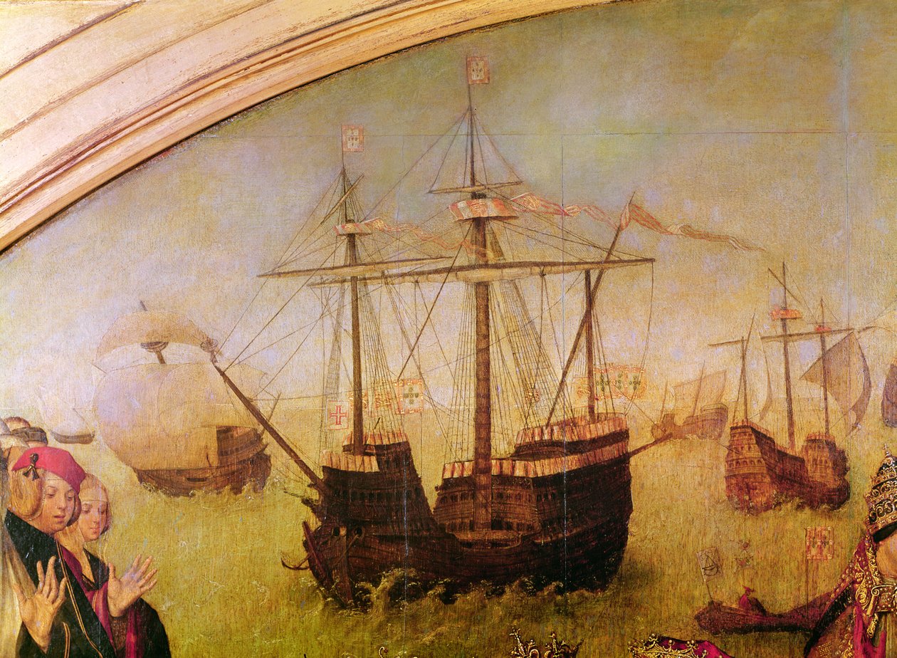 St. Auta Altapice, detail galeony ze středového panelu, kolem 1520 od Master of the St. Auta Altarpiece