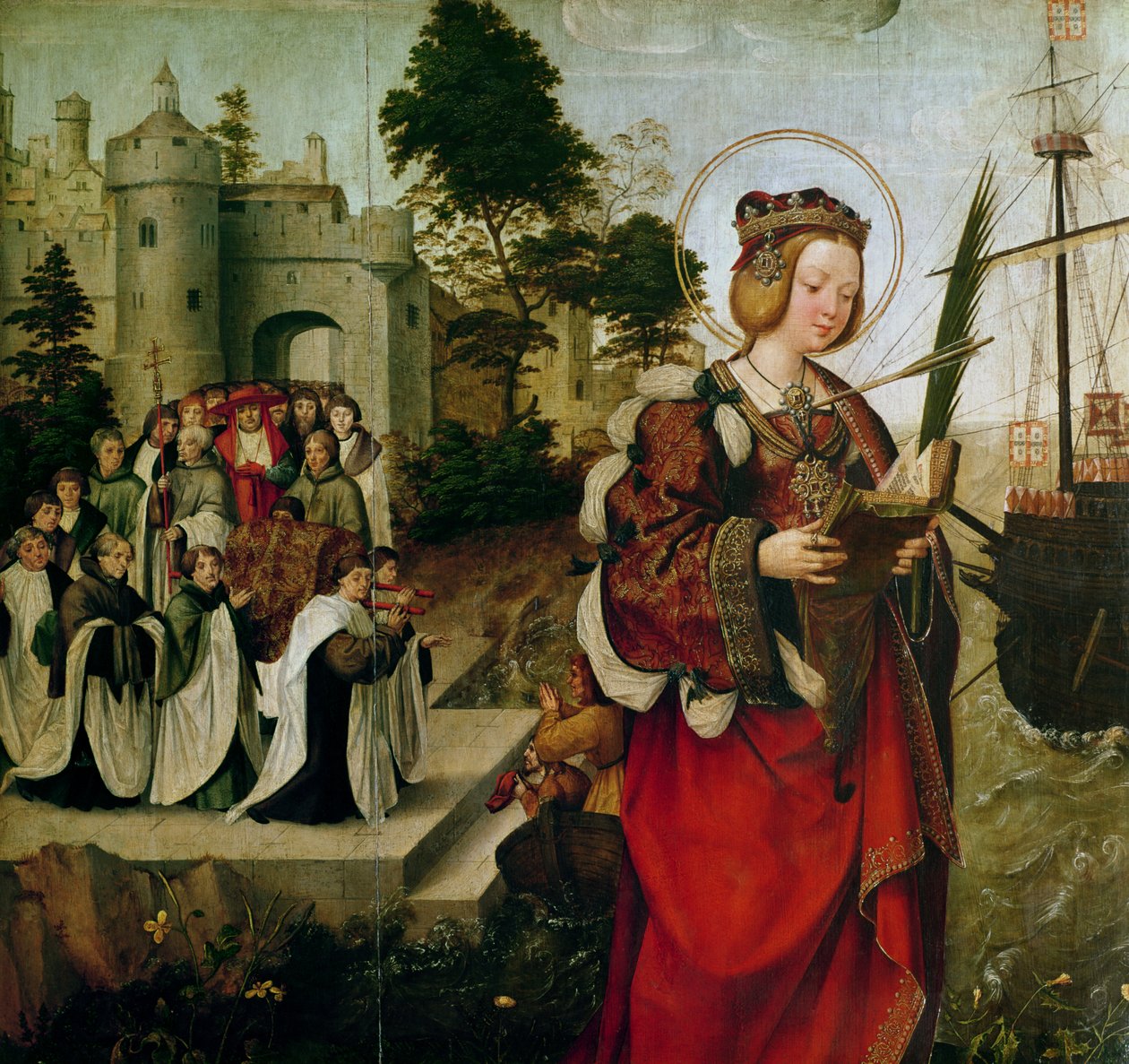 Cortege of Relics of St. Auta, from St. Auta Oltarpiece, c.1520 (detail) od Master of the St. Auta Altarpiece