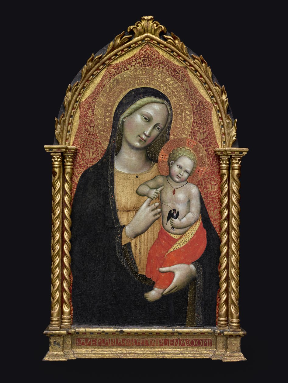 Panna a dítě, kolem 1395-1400 (tempera a plátkové zlato na dřevě) od Master of the Straus Madonna