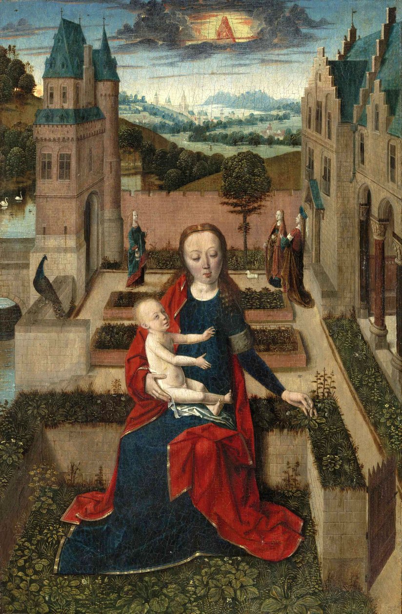 Madonna a dítě v zahradě od Master of the Tiburtine Sibyl