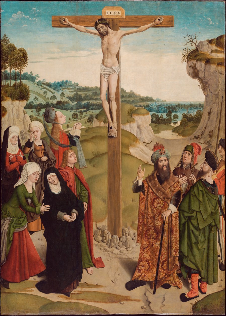 Ukřižování, c.1485 (tempera na panelu) od Master of the Tiburtine Sibyl