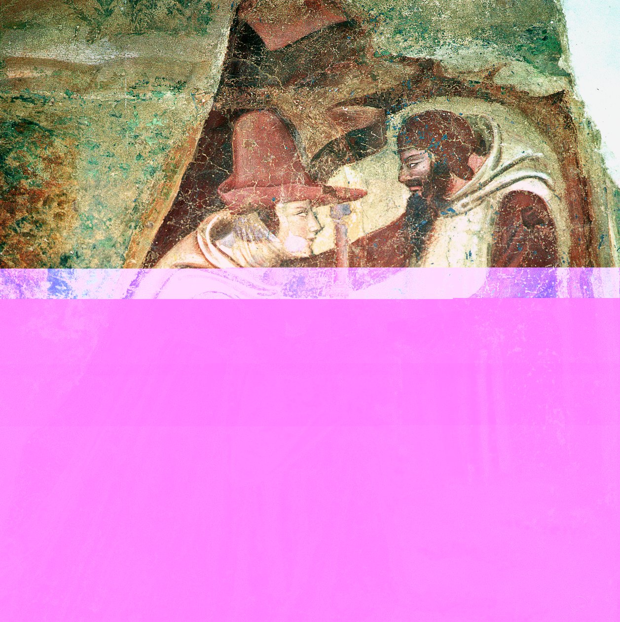 Poutník s mnichem, 1360-1370 od Master of the Triumph of Death