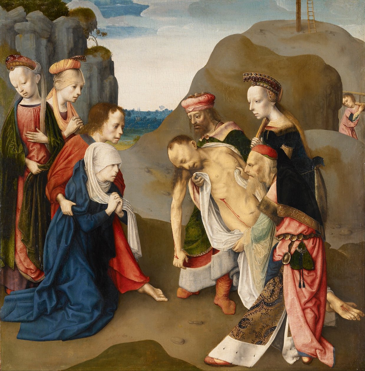 Pláč nad mrtvým Kristem od Master of the Virgo Inter Virgines