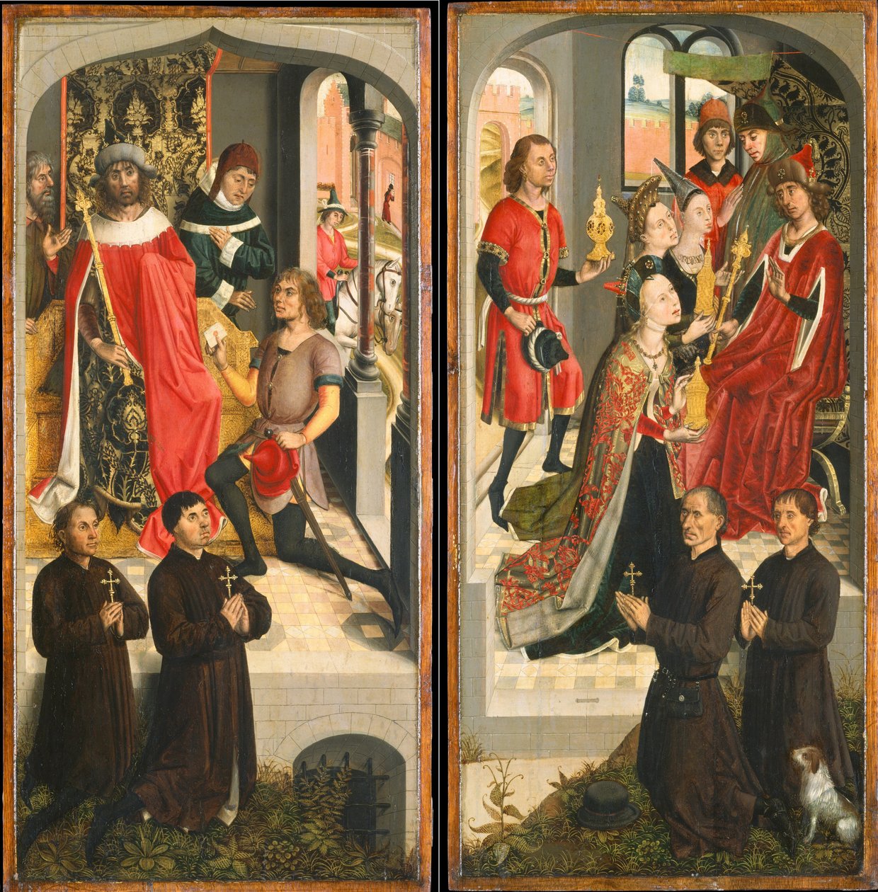 Křídla triptychu od Master of the legend of St. Barbara