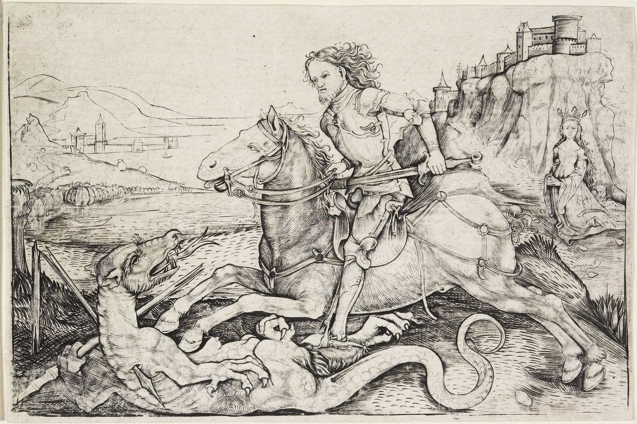 Svatý Jiří a drak, kolem 1480-90 od Master A. G.
