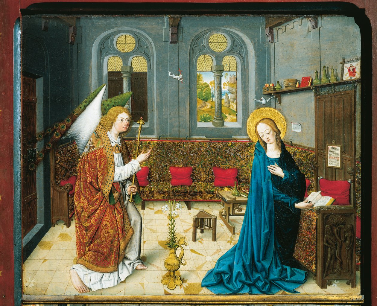 Zvěstování, z příběhů ze života Marie od Master Aachen