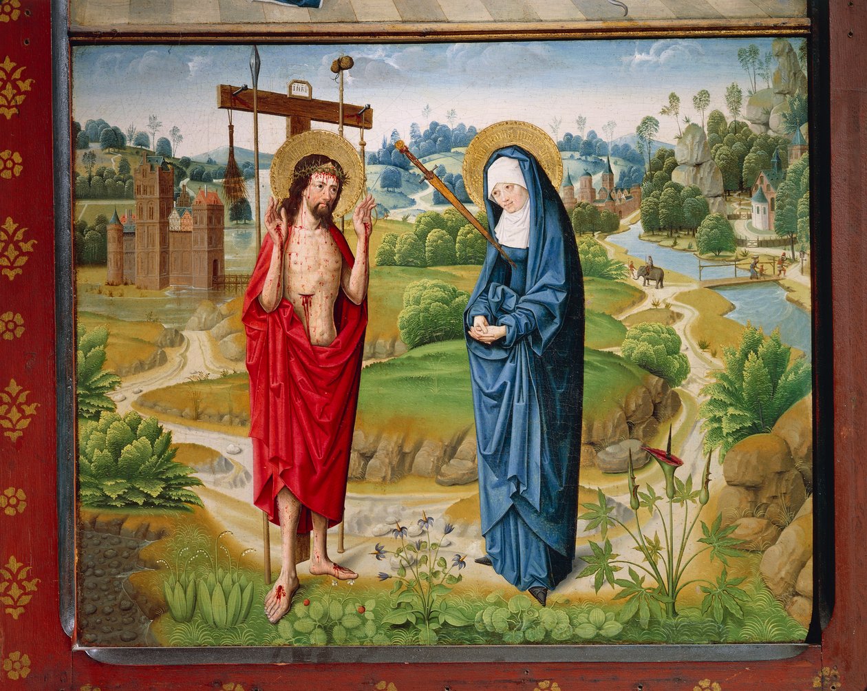 Ukřižování Krista, z příběhů ze života Marie od Master Aachen