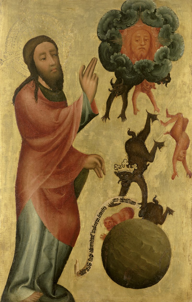Rozdělení světla od temnoty z hlavního oltáře svatého Petra v Hamburku, oltář Grabow, 1383 (tempera na panelu) od Master Bertram of Minden