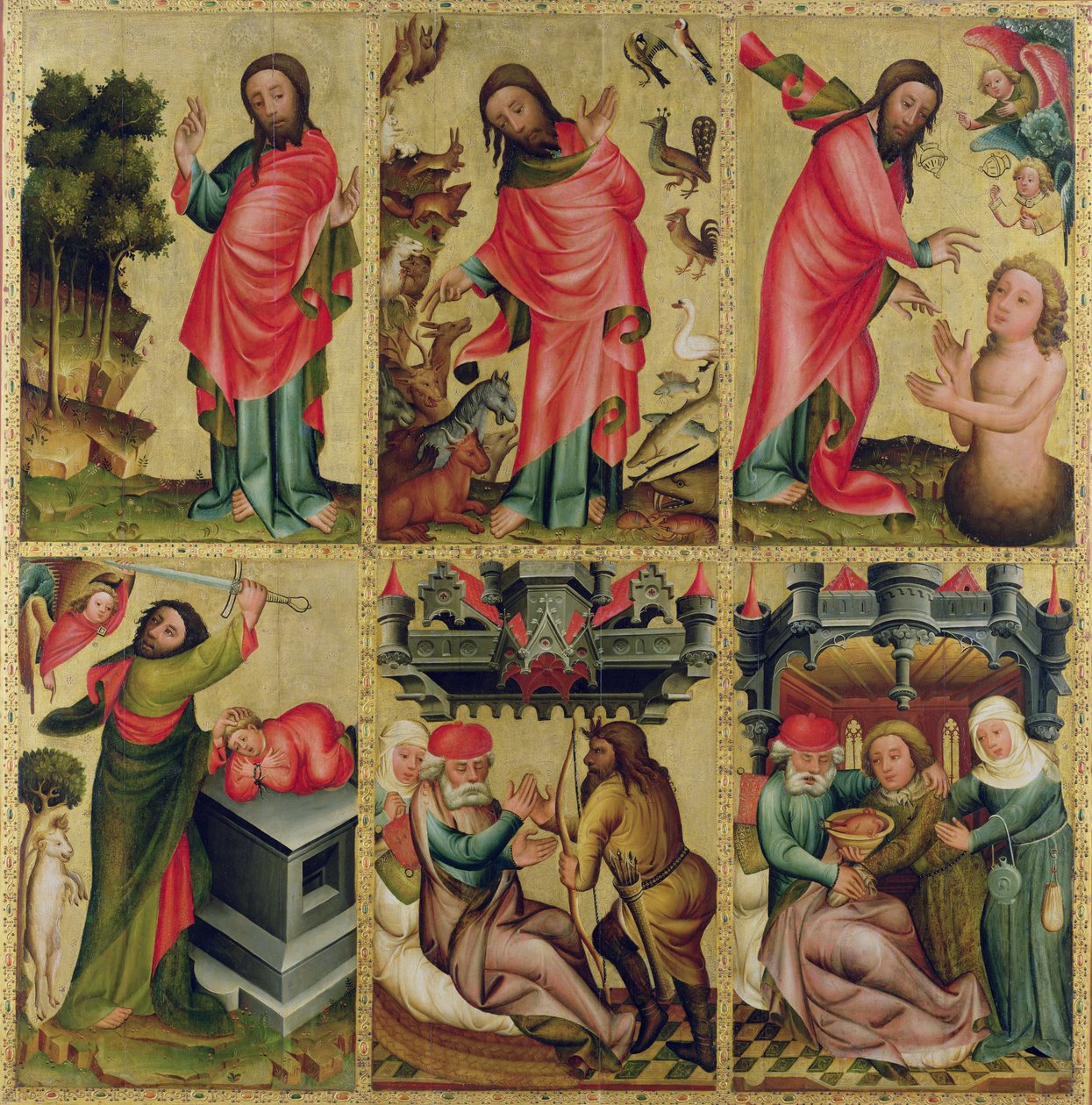 Vnitřní levé křídlo hlavního oltáře sv. Petra v Hamburku, Grabowerův oltář (tempera na panelu) od Master Bertram of Minden