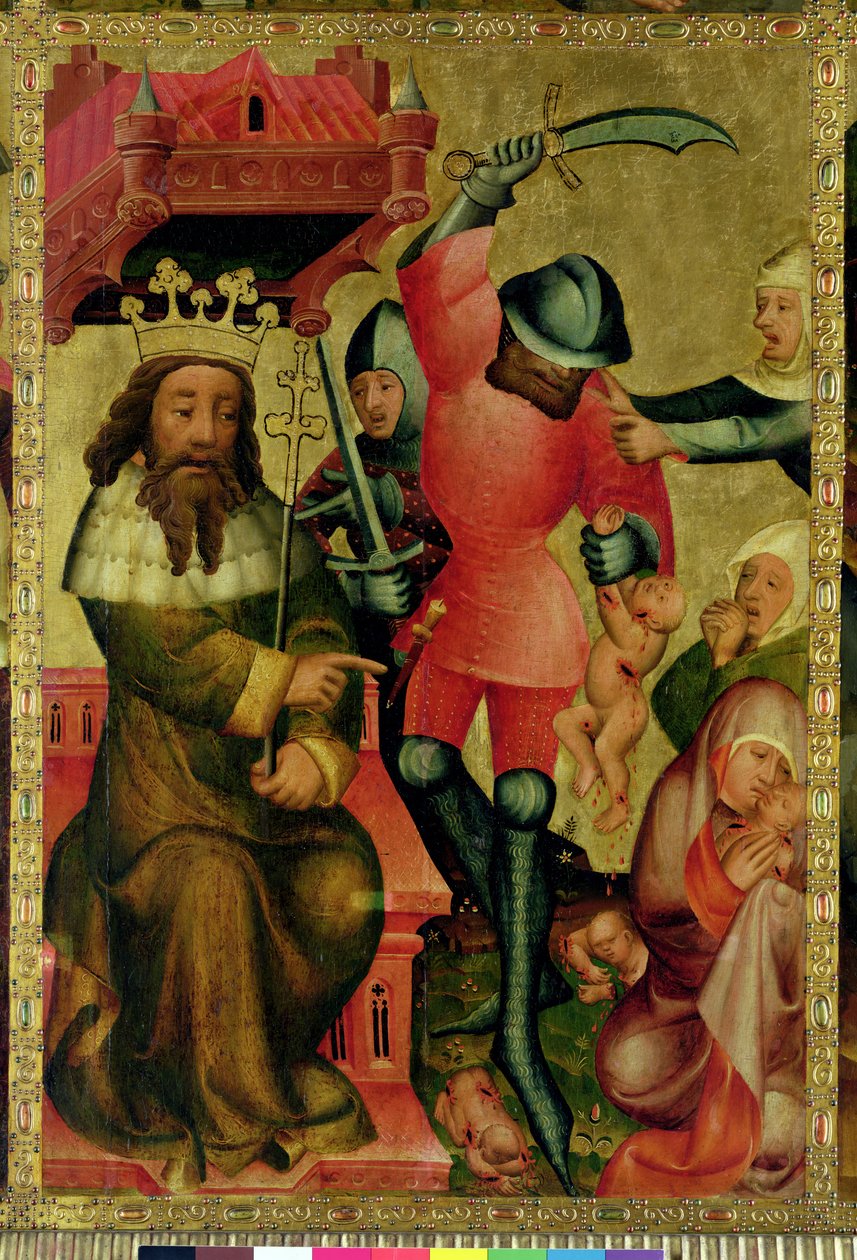 Masakr neviňátek, detail z Grabowského oltářního obrazu od Master Bertram of Minden