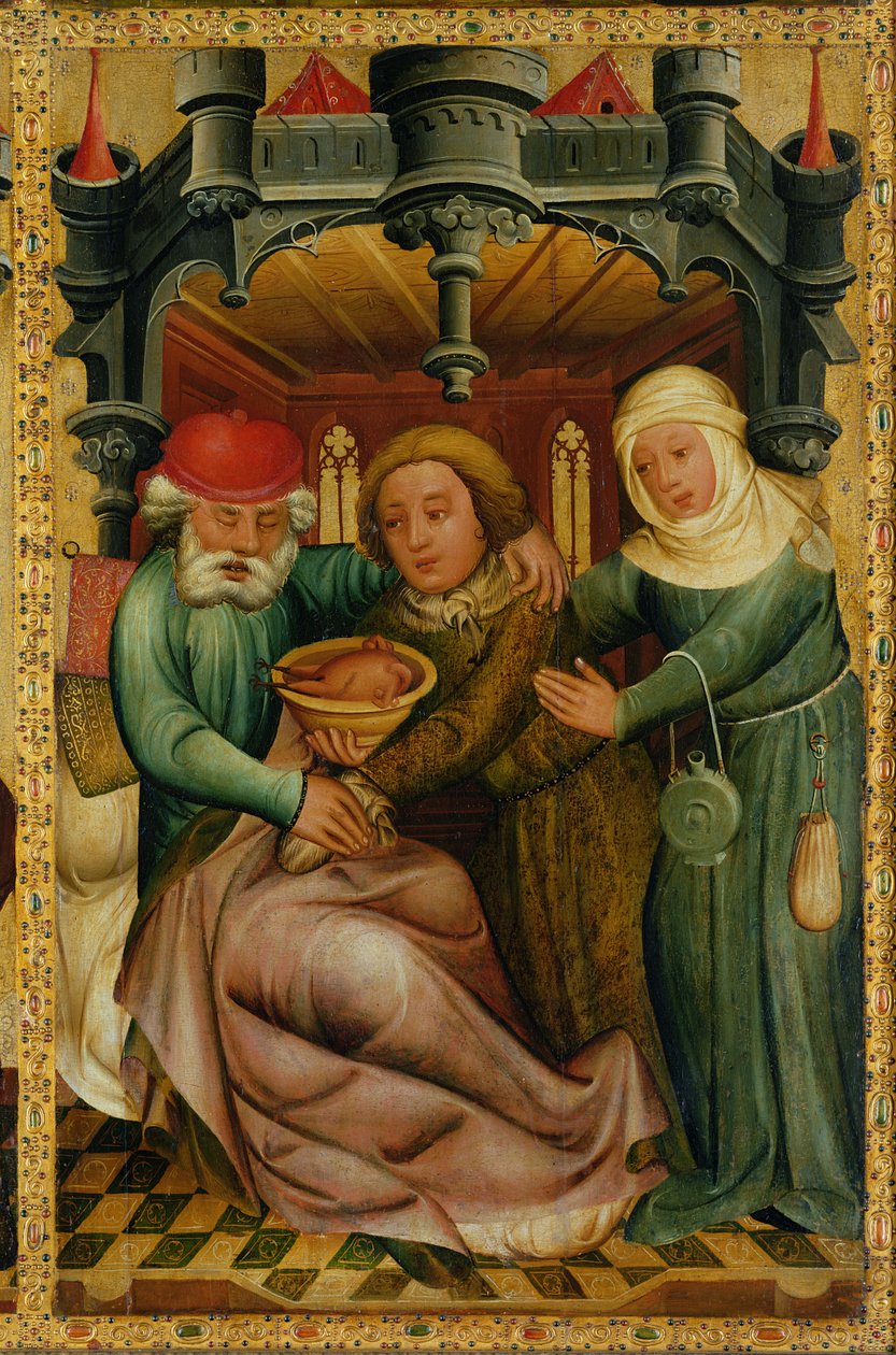 Ukradené požehnání z hlavního oltáře sv. Petra v Hamburku, Grabowerův oltář, 1383 (tempera na panelu) od Master Bertram of Minden