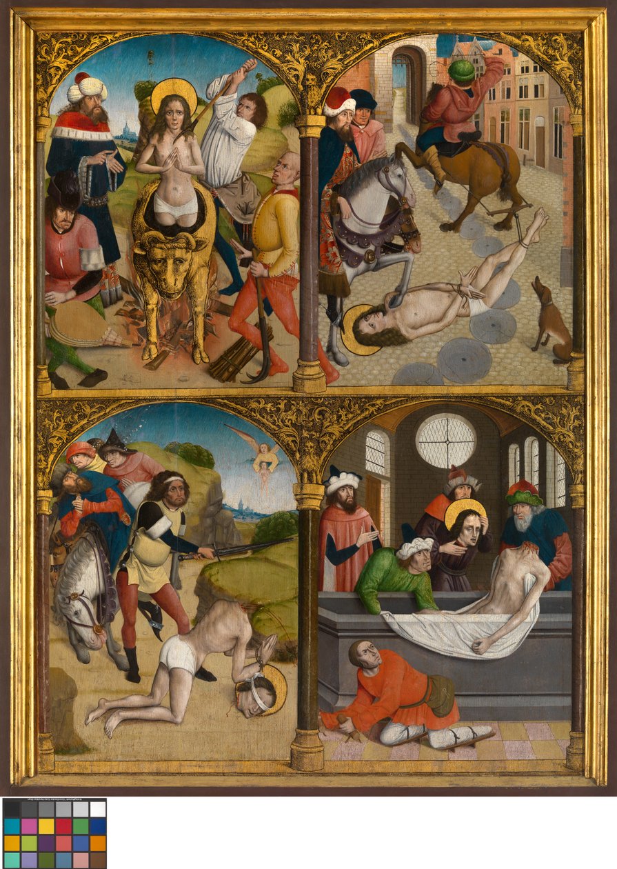 Legenda o sv. Jiří, kolem 1500-10 (olej na panelu) od Master Bruges