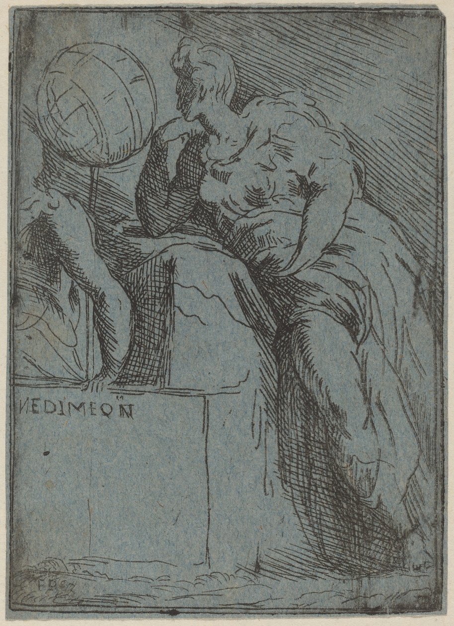 Endymion od Master F.P. after Parmigianino