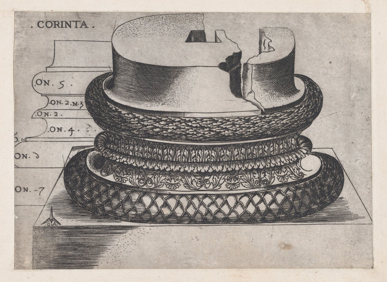 Zrcadlo římské velkoleposti: korintský základ z Lateránské baptisterie, Řím, ca..., ca. 1537 od Master GA