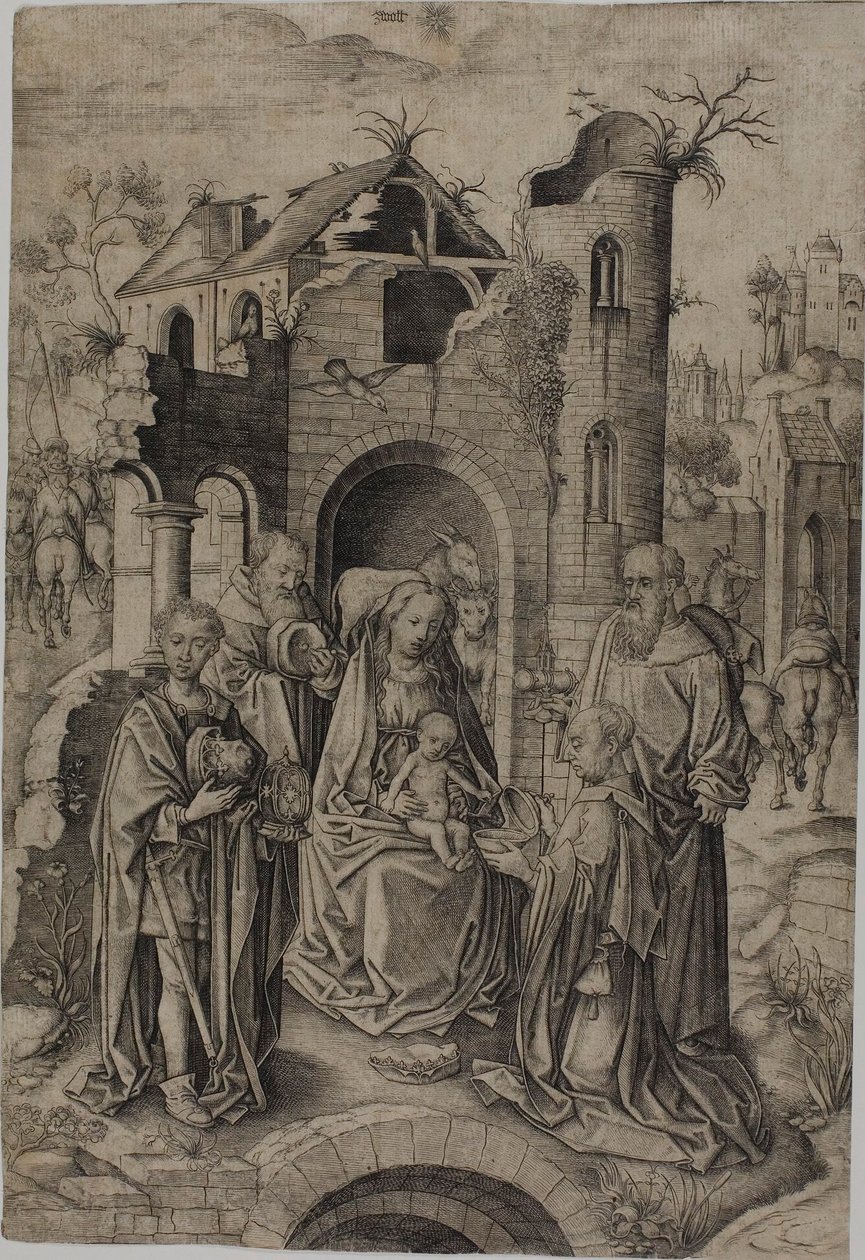 Klanění tří králů od Master I.A.M. of Zwolle