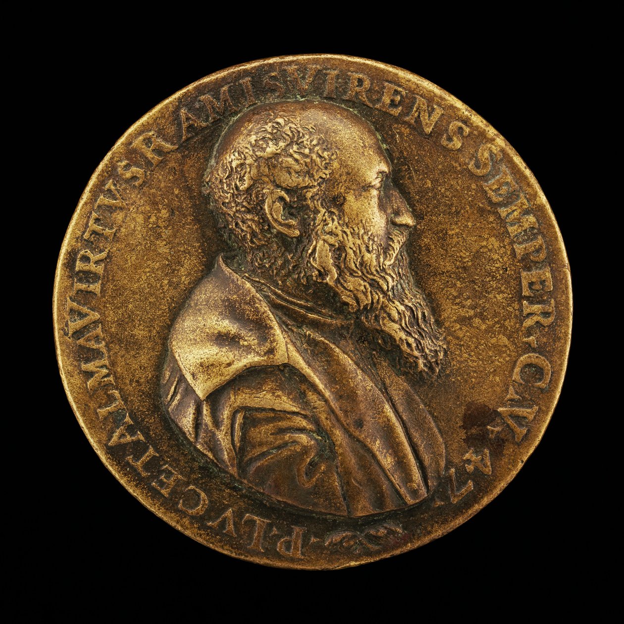 Pietro Lauro, narozen 1508, Modenese básník a učenec [avers], 1555. od Master I.A.V.F.