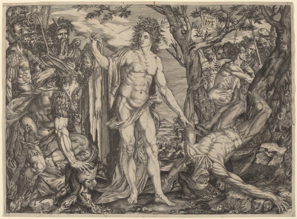 Apollo a Marsyas od Master MF
