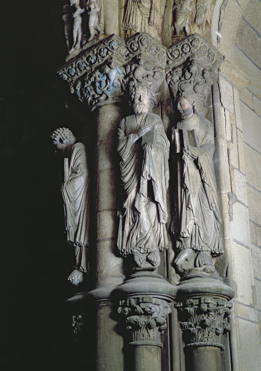 Detail Portico de la Gloria zobrazující kámen svatého Ondřeje od Master Mateo