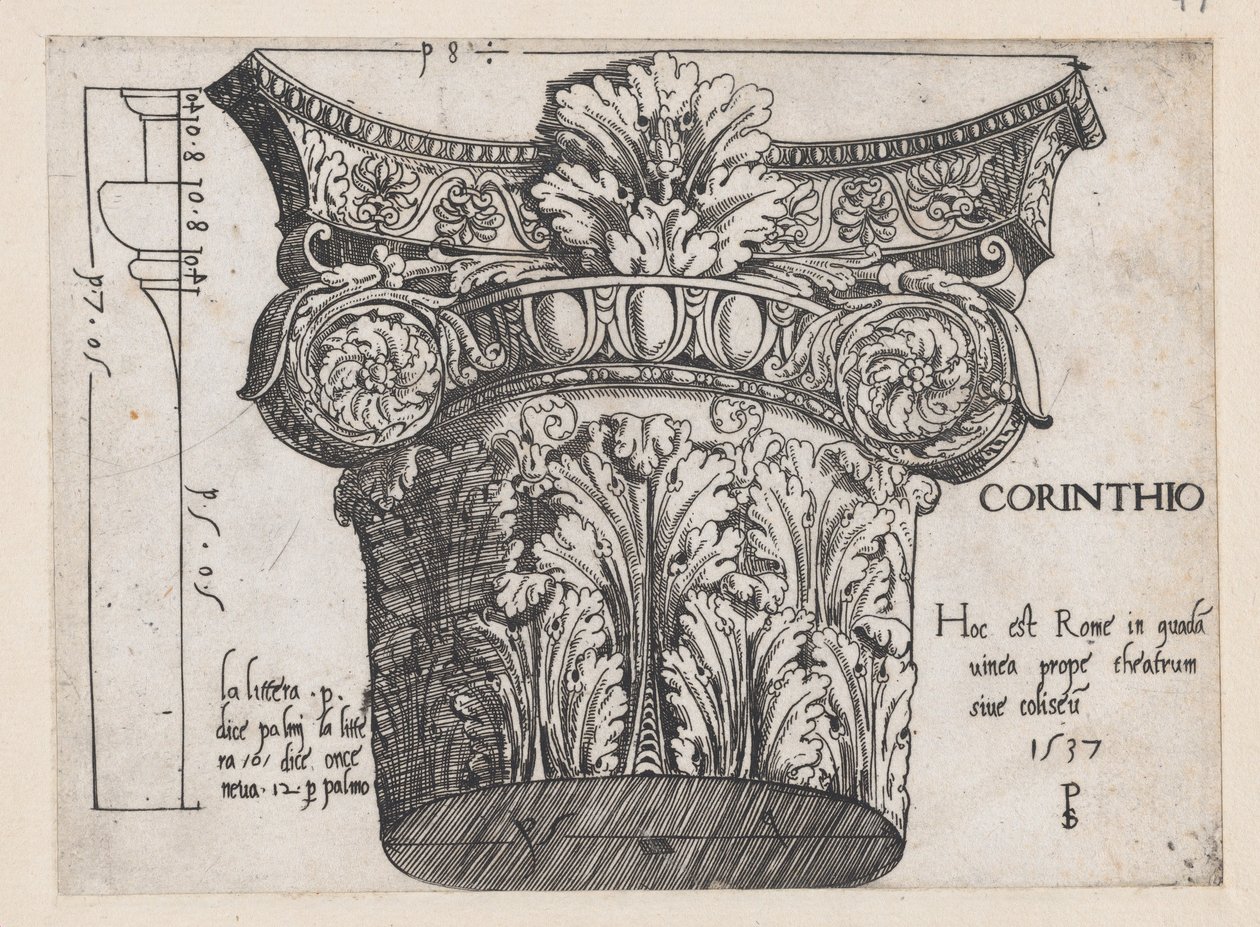 Zrcadlo římské velkoleposti: Korintské hlavní město, 1537., 1537 od Master PS