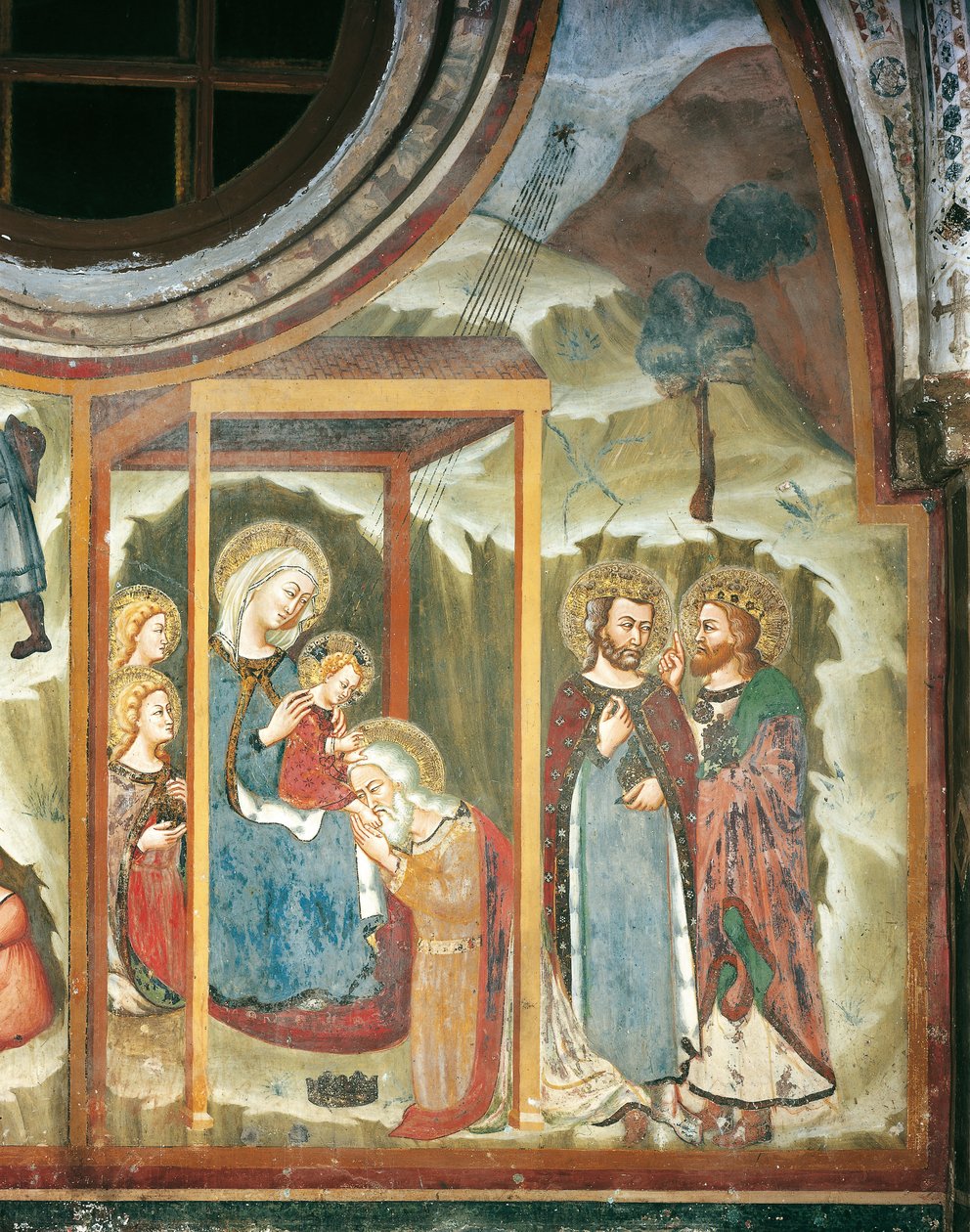 Klanění tří králů (freska) od Master Trecentesco of Sacro Speco School