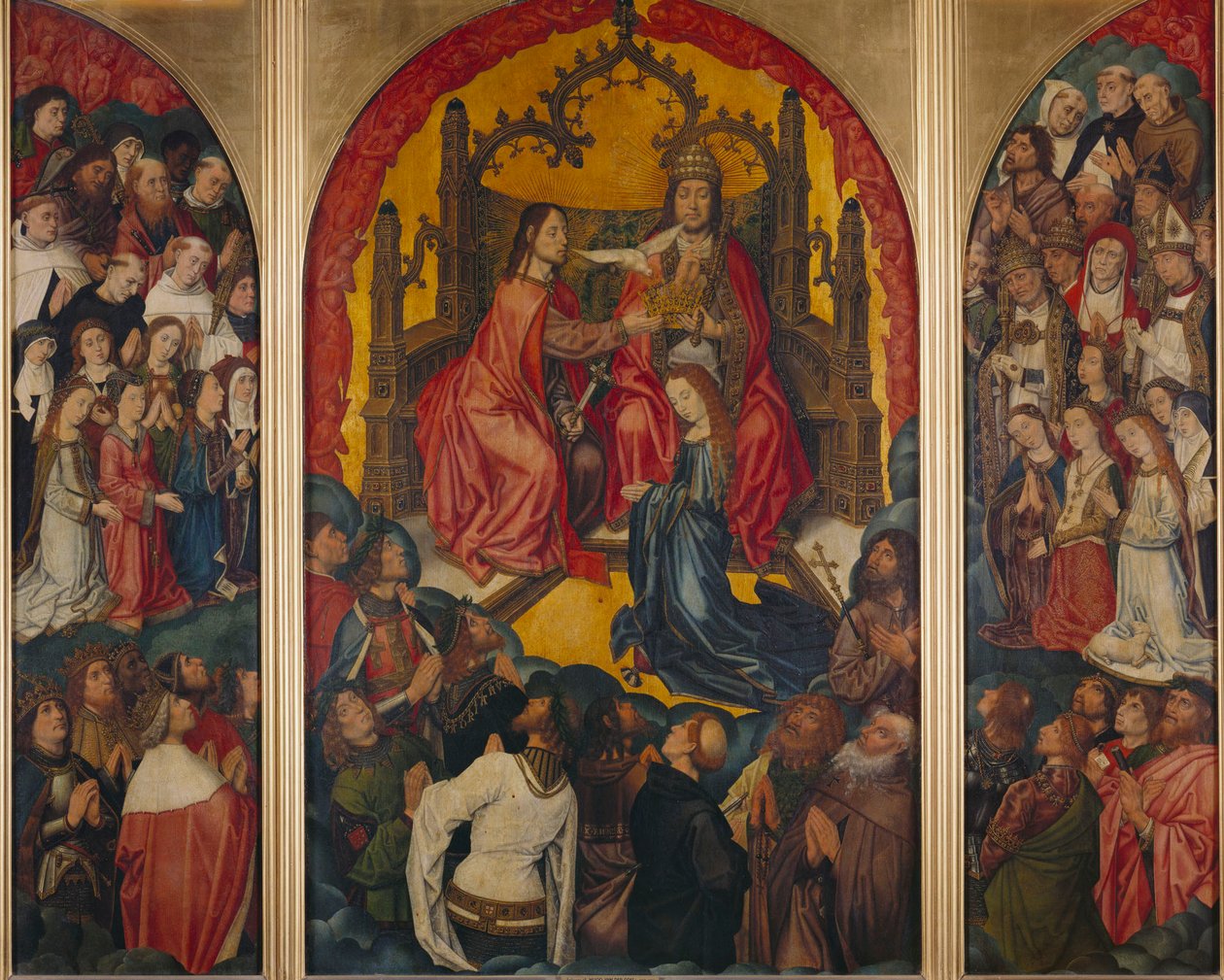 Triptych: Korunovace Panny Marie od Master of 1499