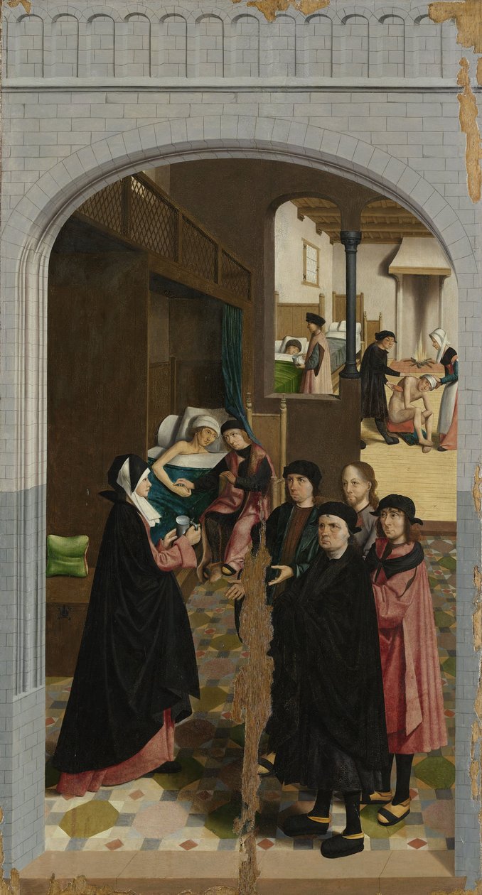 Sedm skutků milosrdenství: Utěšování nemocných, 1504 od Master of Alkmaar