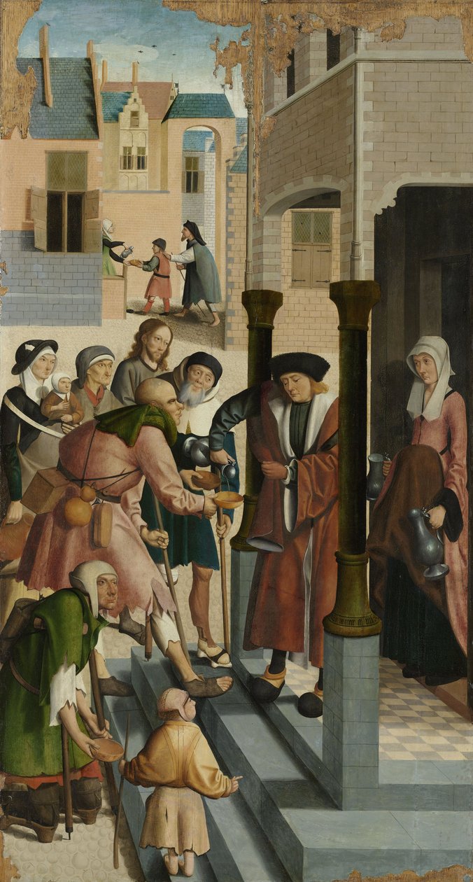 Sedm skutků milosrdenství: Dávání pití žíznivým, 1504 od Master of Alkmaar